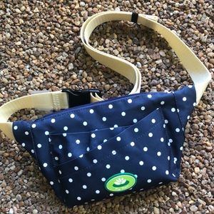 Lily Bloom belt bag sling fanny pack NWT polka dot navy & white print